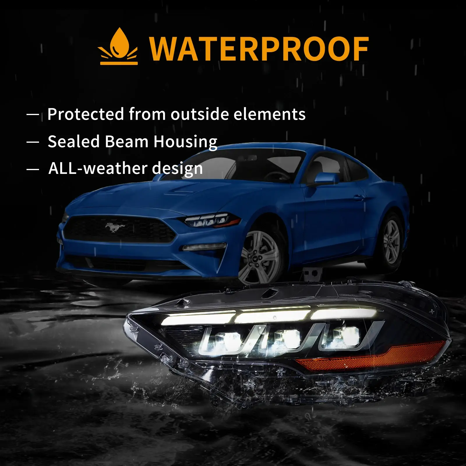 VLAND LED Headlights For Ford Mustang 2018-2023 With Startup Animation L+R - Image 9