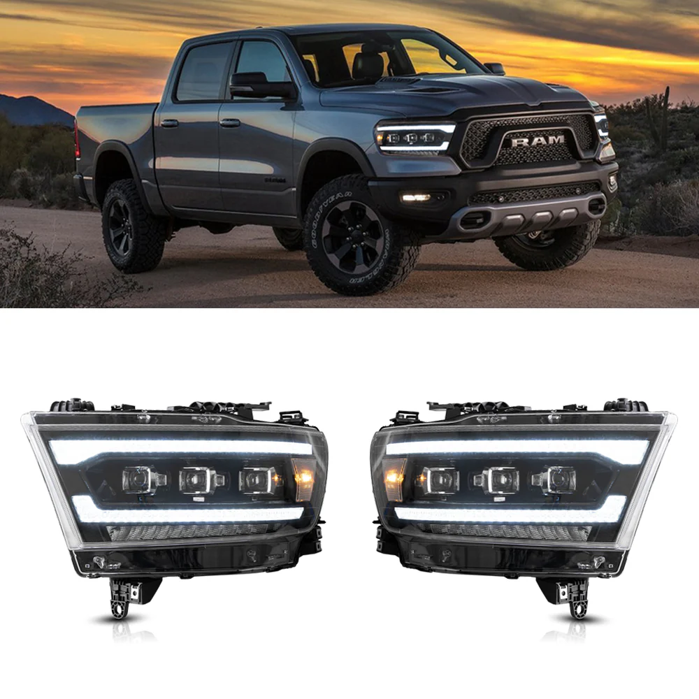 Vland Carlamp LED Matrix Projector Headlights For Dodge RAM 1500 2019-2024 - Image 4