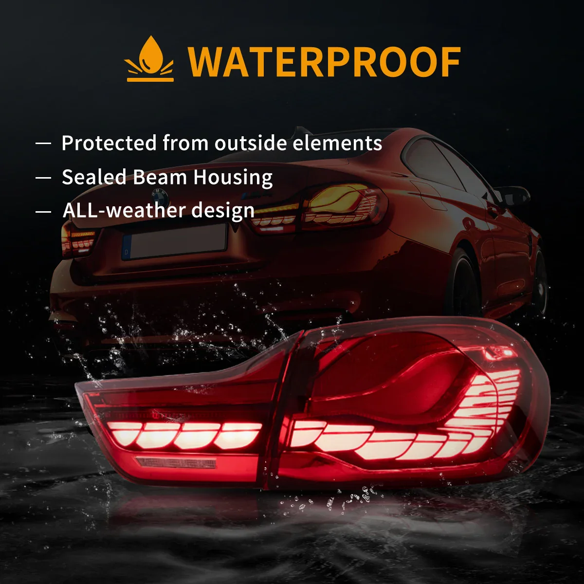 14-20 BMW 4 Series F32 F33 F36 / M4 F82 F83 Vland LED Tail Lights With GTS Style [E-mark] - Image 13