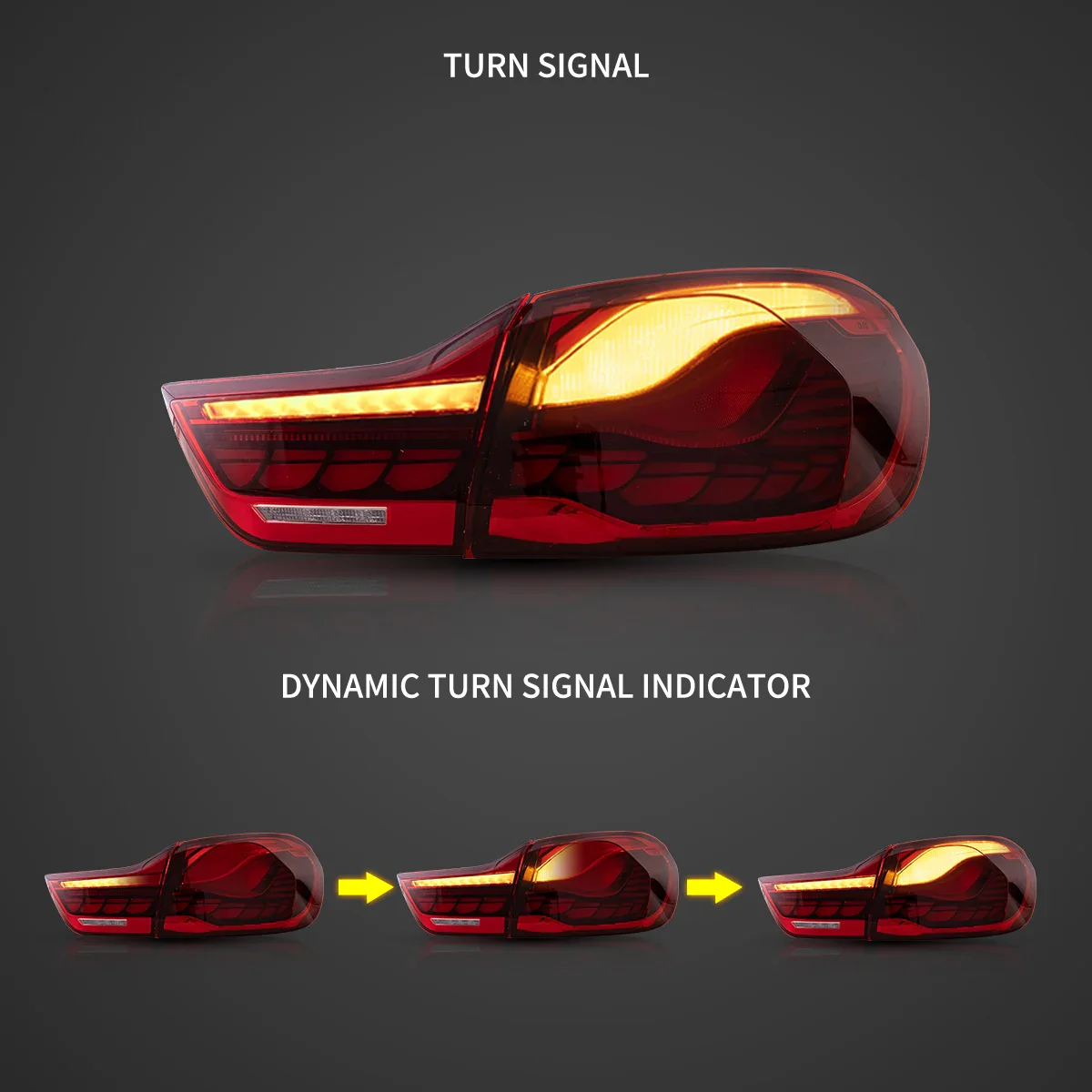 14-20 BMW 4 Series F32 F33 F36 / M4 F82 F83 Vland LED Tail Lights With GTS Style [E-mark] - Image 4