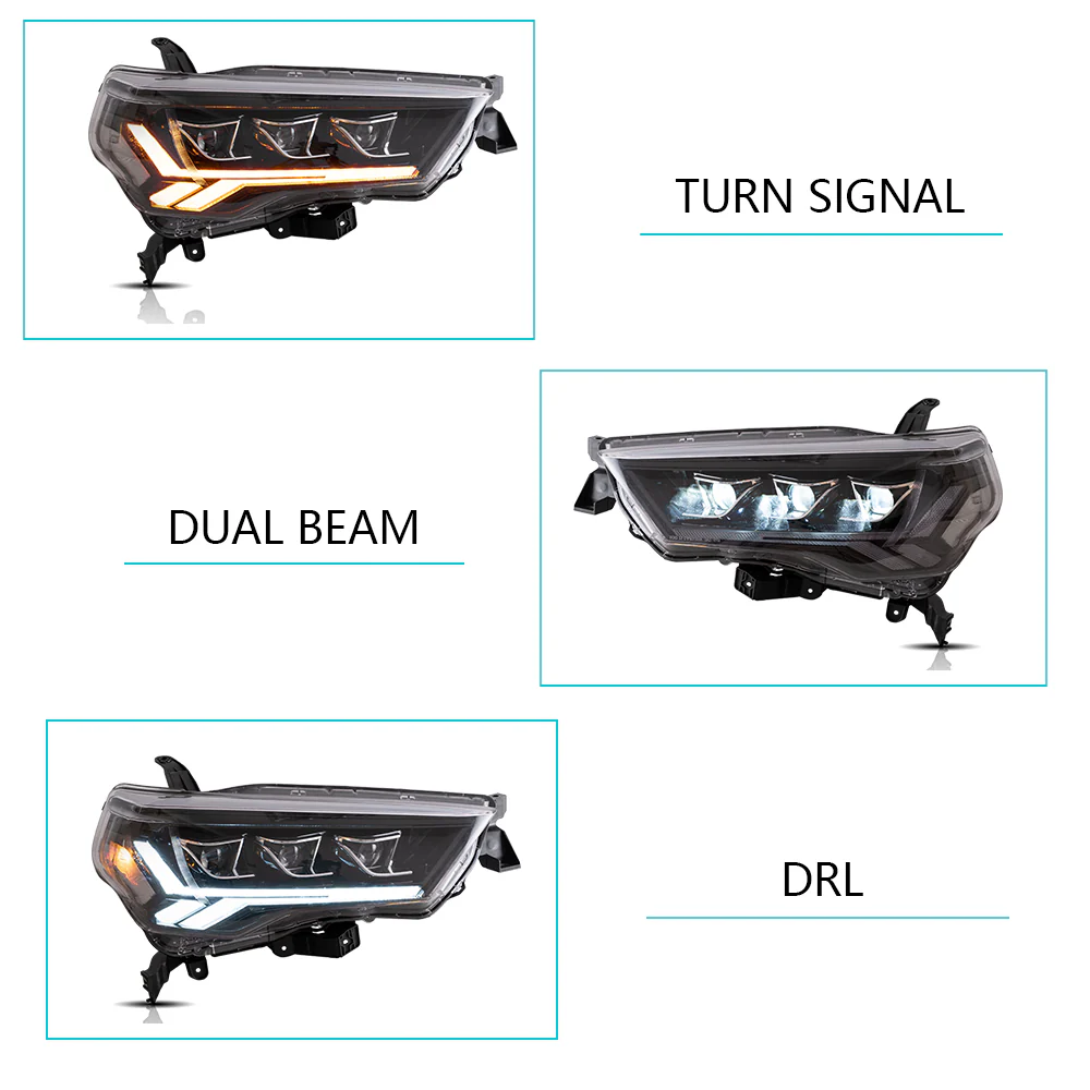 Vland Carlamp LED Projector Headlights For 2014-2024 Toyota 4Runner - Image 7
