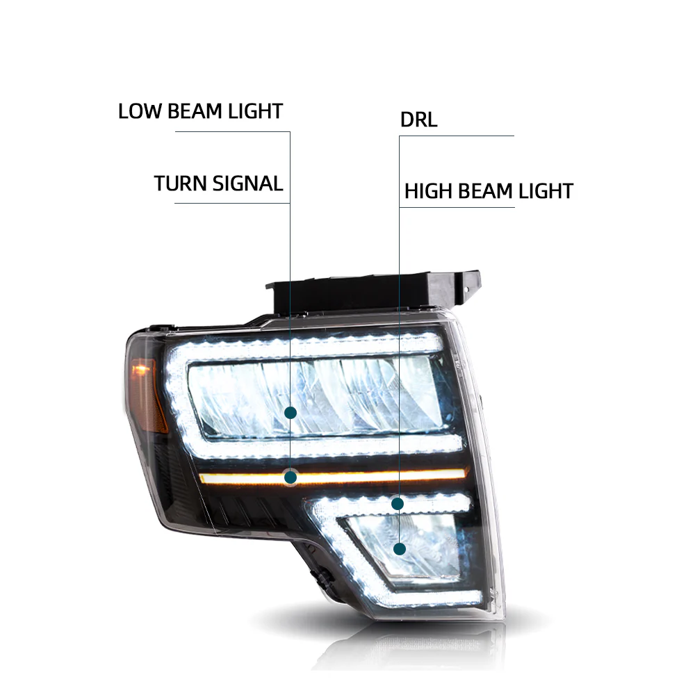 Vland Carlamp Projector Headlights Fit for Ford F150 2009-2014(Not Fit For F250/F350) - Image 5