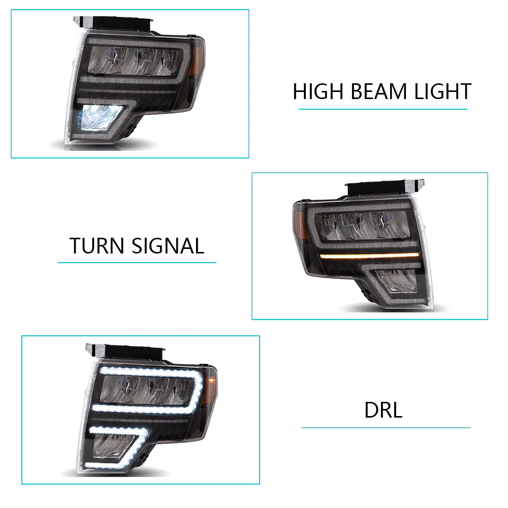 Vland Carlamp Projector Headlights Fit for Ford F150 2009-2014(Not Fit For F250/F350) - Image 8