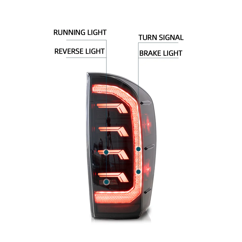 Vland Carlamp LED Smoked Taillights For 2016-2022 Toyota Tacoma TRD Off Road, SR5, SR, TRD Pro, TRD Sport, Limited - Image 6