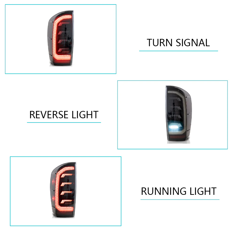 Vland Carlamp LED Smoked Taillights For 2016-2022 Toyota Tacoma TRD Off Road, SR5, SR, TRD Pro, TRD Sport, Limited - Image 8