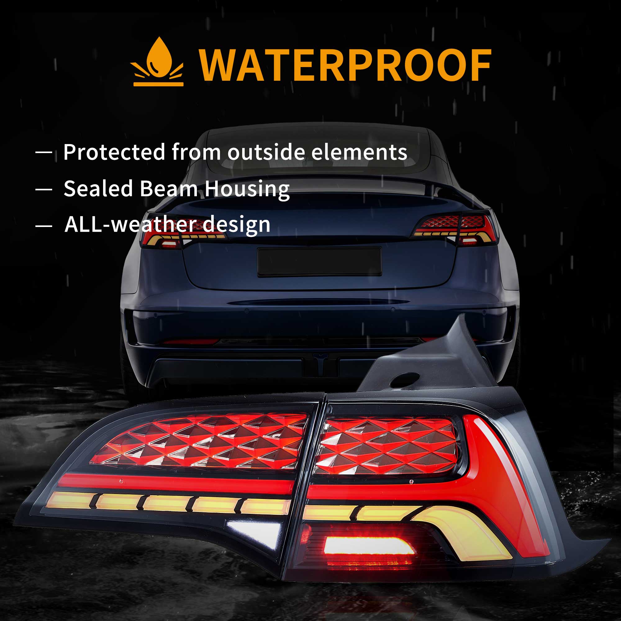 VLAND LED Taillights Fit For 2017-2023 Tesla Model 3 & Model Y [E-mark] - Image 11